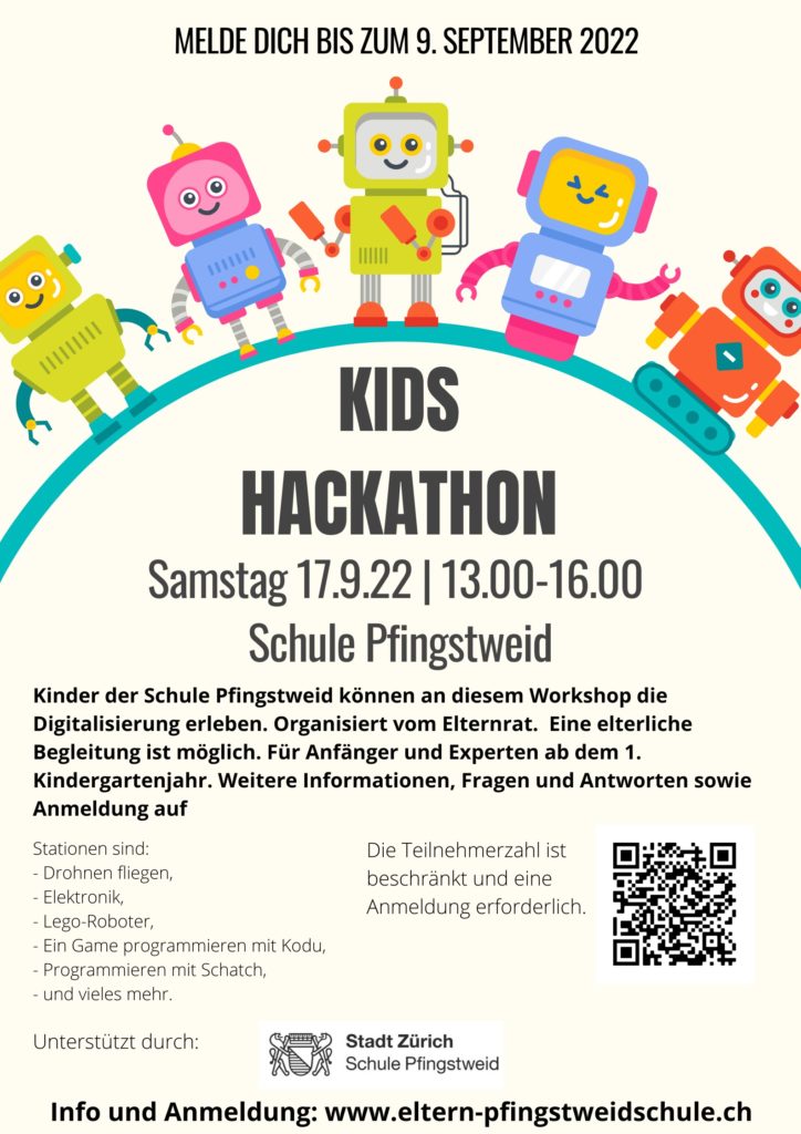 Flyer Hackathon 2022 Schule Pfingstweid